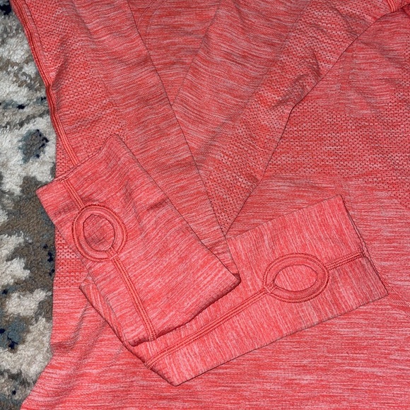 Lululemon Run: Swiftly Tech Long Sleeve Crew Space Dye Heathered Atomic Red | 4 - Picture 10 of 12